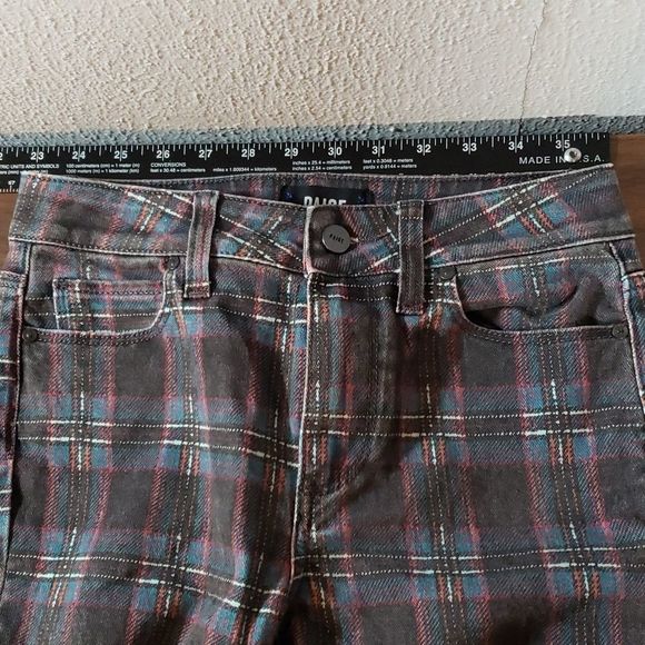 PAIGE Womens HOXTON ANKLE High-Rise Skinny Black Atlantic Tartan Plaid Jeans 26 - Picture 12 of 14